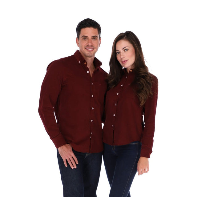 Vino Tinto Camisa De Vestir Color Vino Para Hombre Camisa De Pana